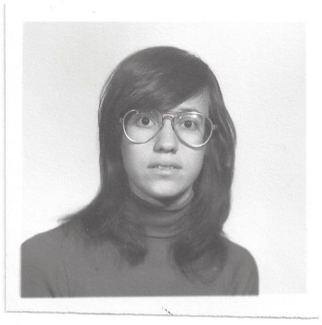 A girl who wore glasses, circa 1970.
